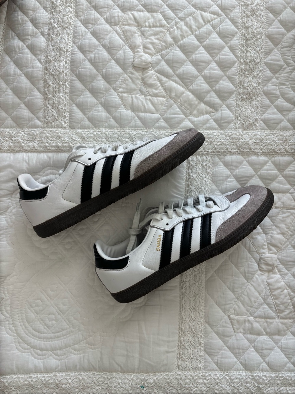 adidas Samba Sneakers in White, Black and Brown
